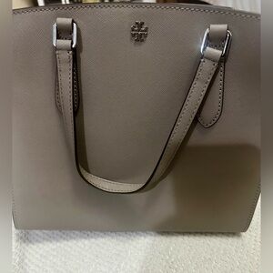 Tory Burch Taupe Gray Leather Tote